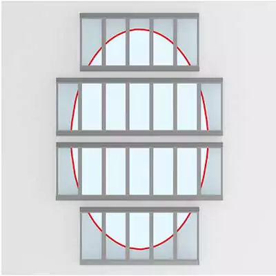 VELUX Atrium skylight with oval lining diagram