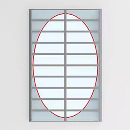 VELUX Ridgelight skylight with shaped oval lining diagram