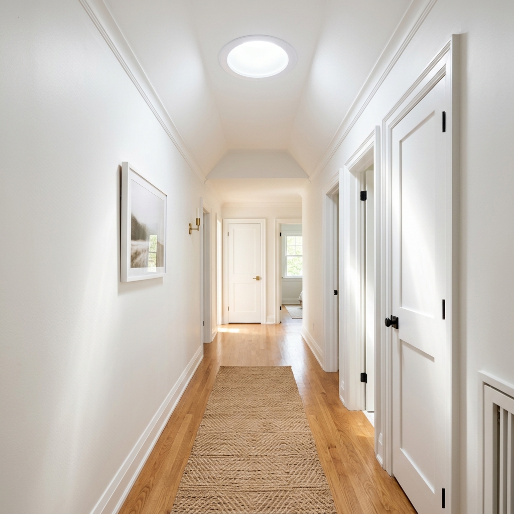 A flawlessly executed, ultra-luxury Toronto attic loft conversion featuring two massive, top-hinged VELUX roof windows swung completely wide open, flooding the space with brilliant light.