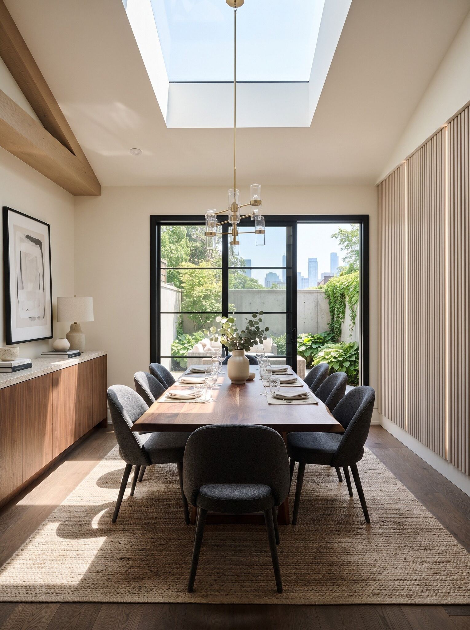 Toronto-Skylight-Installers-skylight-repairs-replacement-October.30.2024-5 Elegant Toronto dining room with a skylight above the dining table