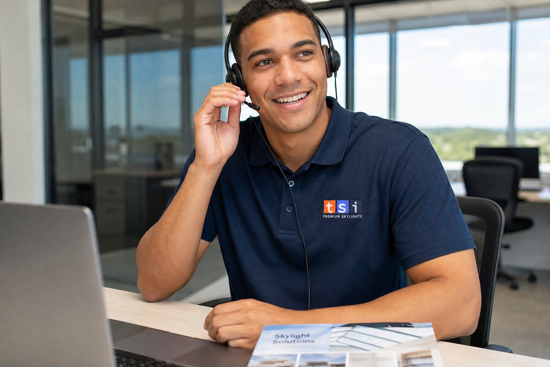 Toronto-Skylight-Installers-skylight-repairs-replacement-October.30.2024-5 Friendly TSI team member connecting with a customer in Markham