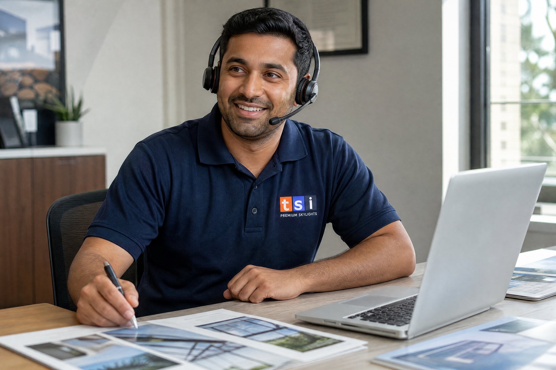 Toronto-Skylight-Installers-skylight-repairs-replacement-October.30.2024-5 Friendly TSI team member connecting with a customer in Newmarket