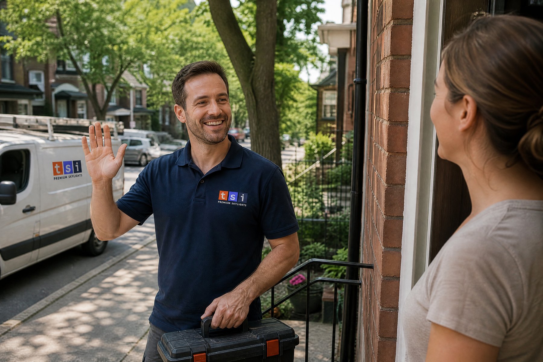 Friendly TSI team member connecting with a customer in York