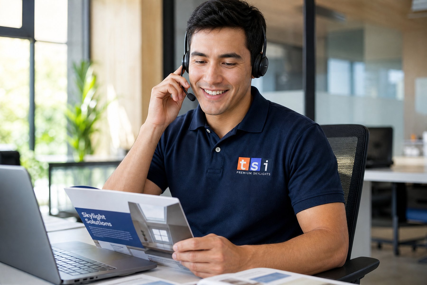 Toronto-Skylight-Installers-skylight-repairs-replacement-October.30.2024-5 Friendly TSI team member connecting with a customer in Clarington